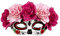 W WIDMANN MILANO Party Fashion - Augenmaske Dia de los Muertos mit Rosen, Accessoire, Maskenball, Karneval