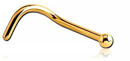 Inoki - Stud de nez plaqué or 18k avec boule - Jonc/Tige 0.8 mm, Long. int. 6.5 mm, Boule 1.5 mm