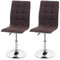 Mendler 2er-Set Esszimmerstuhl HWC-C41, Stuhl Küchenstuhl, höhenverstellbar drehbar, Stoff/Textil MVG - braun