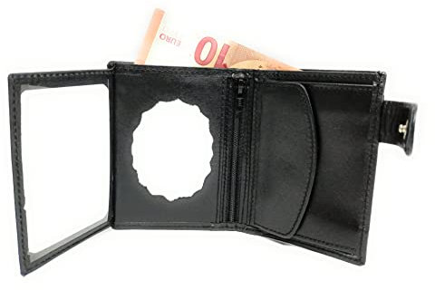 Cartera Portaplaca En Piel Negro para Policía Local, Guardia Civil y Seguridad Privada | Complementos para Hombre de Estilo Atemporal y Elegante Originales