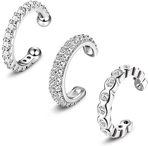 LOLIAS Ear Cuff Silber 925 Ohrklemme Ohrringe Damen Kleine Creolen Ohrstecker Fake Helix Knorpel Ohrringe Hypoallergene Manschette Ohr Clips Helix Pircings Solide Silberohrringe