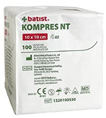 Compresas de Tejido No Tejido – No estéril - 10 cm x 10 cm - 4 capas (100 uds) – Compresas de Alta Absorción para Cuidado de Heridas – 30g/m2 – CE 0123