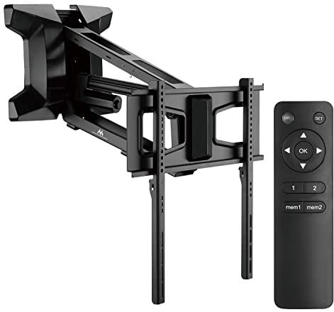 Maclean Soporte de Pared Eléctrico para TV de 37-70 | Altura Ajustable con Mando a Distancia | para Montaje sobre la Chimenea | Máx. VESA 600x400 | hasta 35 kg | MC-891