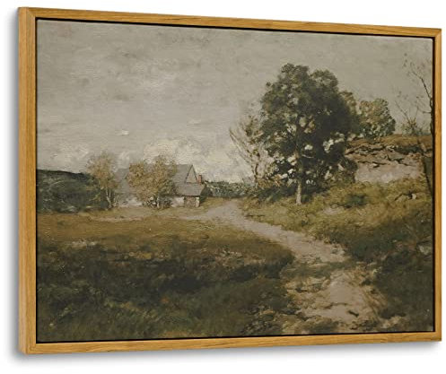 InSimSea Gerahmte Leinwand-Wandkunst, Vintage-Wandkunst für Wohnzimmer, Büro, Schlafzimmer, Vintage-Landschaft, Straße, Wandbilder, fertig zum Aufhängen, Wanddekoration, 30.5x40.6 cm