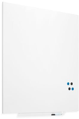 Rocada | Whiteboard Rahmenlos Lackiert | Trocken Abwischbar und mit Stiftablage | Whiteboard Magnetisch | 100x100 cm [Weiß] Enthält 2st für 200x100 cm