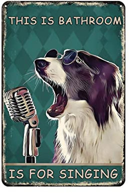 Cartel de chapa retro con texto en alemán Chale para baño, perro, cartel de metal, personalizado, regalos divertidos para hombres/mujeres, cocina, garaje, hotel, cueva, inodoro, baño, decoración