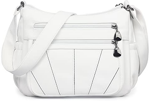 VOLGANIK ROCK Umhängetasche Damen PU leder Schultertasche Damen Weich Handtasche Damen Umhängetasche Mittelgroß Crossbody Bag Damen Alltagstasche Arbeitstasche Einkaufstasche