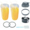 DRELD 8 Stück Mixer Ersatzteile Kompatibel mit NutriBullet Entsafter 600W/900W, 2 Mixbecher 32oz / Extraktorklinge/Flip-Top To-Go Deckel Ring / 2 Gummidichtungen/Reinigungsbürste