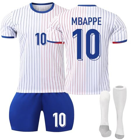 Frankreich 24 Fußball Trikot, Frankreich Hause/Auswärts Fußball Trikot für Kinder Erwachsener, Fussball Trikots Shorts und Socken Anzug Jungen Herren
