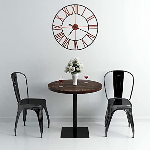 LAPOOH Reloj de Pared de Metal Rojo 58 cm, Reloj Cocina, Reloj Grande Pared, Reloj Pared Moderno, Reloj Salon
