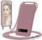 Ailicici Handykette für Samsung Galaxy S10, Silikon Case mit Handykordel, Schutzhülle zum Umhängen, Rosa, für Samsung S10 Hülle mit Band