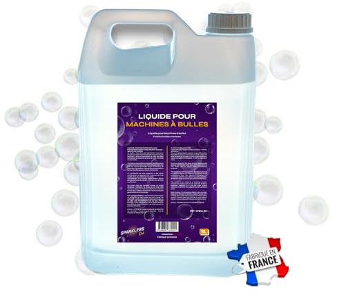 Sparklers Club Liquide à Bulles 5 Litres Machine Formule Professionnelle | 5 Litres Format Professionnel, Fabriqué en France, Sans Odeur, Compatible Toutes Machines, Formule Base Eau, Grande