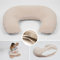PaLulli® Musselin Stillkissen Stillkissenbezug aus 100% Musselin Baumwolle - Stillkissen für Baby, Stillhörnchen Baby, Stillkissen Atmungsaktiv & Waschbar, Stillkissen Baby (Beige)