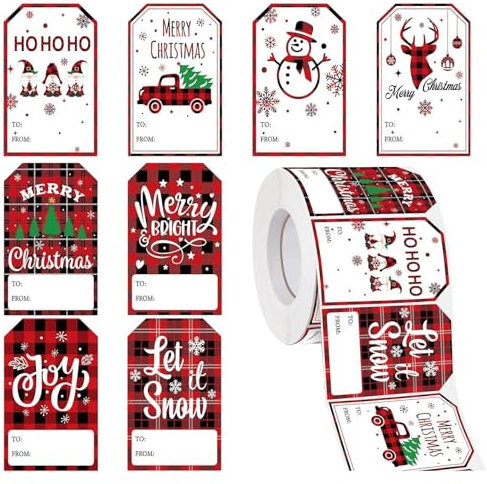 Multifunktionale Festliche Verpackungsanhänger, Weihnachtliche Adressaufkleber, Weihnachtliche Verpackungsanhänger, Weihnachtliche Dekorative Anhänger, 6,5 X 6,5 Cm/2,56 X 2,56 Zoll Für Schachteln Und