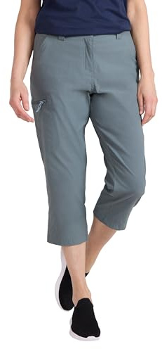 Mountain Warehouse Hiker Stretch Womens Capri Trousers - UV Protection Pants, Quick Drying, Stretchy, Multiple Pockets - for Outdoors, Travelling, Camping, Hiking Pale Green (Capri) Women's Size 6