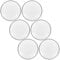 URBNLIVING 32cm Width 6 Pcs Clear Charger Silver Rim Acrylic Round Serving Plates Set with Metallic Beaded Colored Rim Party Banquets Table for Christmas Halloween Wedding Catering Event Decoration