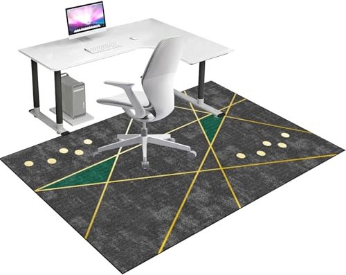 Bodenschutzmatte Bürostuhl Teppich für Hartböden, Schreibtischstuhl Unterlage, Gaming Schutzmatten, Computerstuhl Teppiche, Teppich Bürostuhl geeignet für Laminat, Parkett, Fliesen 140 x 160 cm