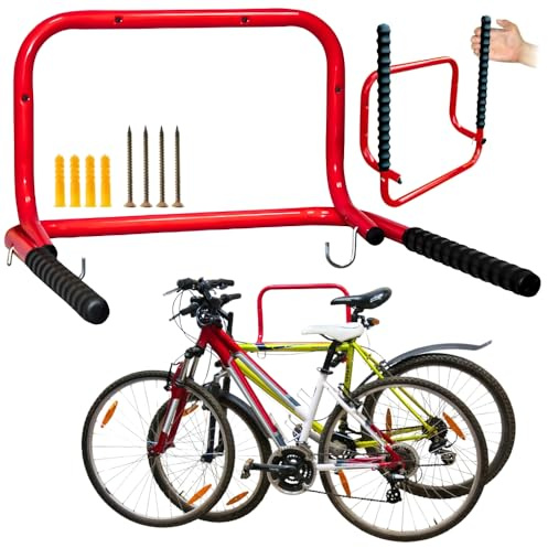 ZOLTA Fahrrad Wandhalter klappbar Stahl bis 40 kg stabil Wandhaken Fahrradhalterung mit Zusatzhaken Fahrrad Wandaufhängung für Garage Keller Werkstatt platzsparend Fahrradaufbewahrung