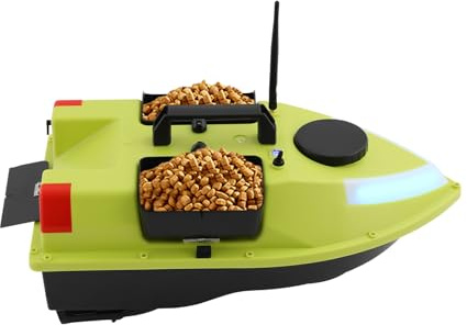 Bateau d'appât de pêche 600 m avec lumières LED, bateau d'appât de pêche GPS, télécommande, couleur réglable, positionnement nocturne, bateau d'appât de poisson ABS, double moteur 390, 2 piles 5200