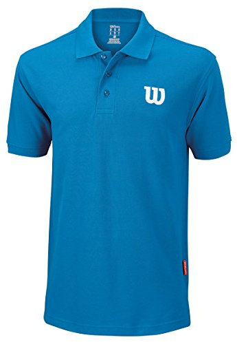 Wilson M Core Cotton W Tennis-Polo, Herren S blau (Blithe/weiß)