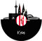 bigcopy e.K. Wanduhr Köln Skyline, rot-weiß, hochwertige Acrylglas Uhr mit lautlosem Quarzwerk, 3mm Stärke
