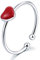Daesar Fussschmuck Zehenringe Echt Silber 925 Damen Rot Herz Sommer Barfuß Fussringe Silber