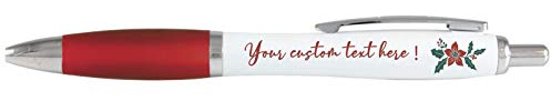 stika.co Red Personalised Christmas HOLLY pens Giveaways, Promotional Ballpen, Events School Office