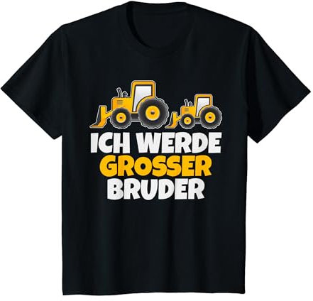 Kinder Ich werde großer Bruder mit Bagger cooles Jungen T-Shirt