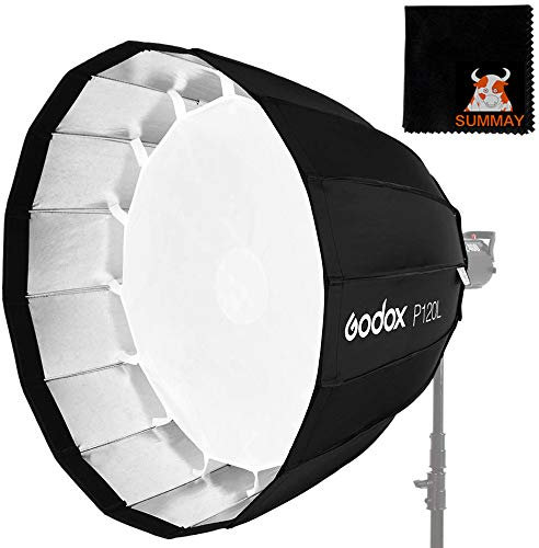 GODOX Sechseckige Softbox 47,2in 120cm Softboxen Bowens Hochtemperaturversion Faltbar Parabolic Softbox Blitzgerät Portrait Hochzeits Location Schooting (P120H)
