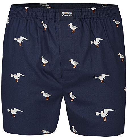 Happy Shorts Herren American Boxer Boxershorts Shorts Webboxer Möwe - sea gul S - M - L - XL