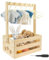 HuhWafee Holz Babykorb Geschenk mit Griff Babyparty Schrank Geschenk Korb Neugeborene Baby Dusche, Baby Shower Wäschekorb für Geburtstage Babypartys Weihnachten Neue Eltern (H)