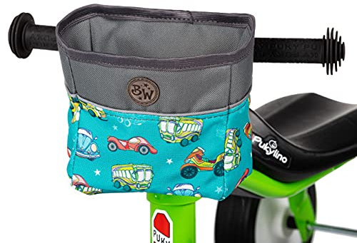 BAMBINIWELT Lenkerkorb Tasche kompatibel mit Pukylino Wutsch Fitsch Puky OFFEN für Dreirad Laufrad Rutschfahrzeuge Fahrradtasche (Modell 2)