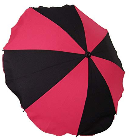 BAMBINIWELT Sonnenschirm Sonnenschutz für Kinderwagen Buggy Jogger universal UV50+ HALB (pink-schwarz)
