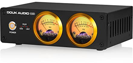 Douk Audio VU22 Duales analoges VU Meter Display DB Panel Musikspektrum MIC und LINE Schallpegelmesser Audio Indicator