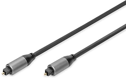 DIGITUS Cavo Audio Ottico - da Toslink a Toslink - SPDIF - Fibra Ottica - 3m - Nero - per impianti Stereo, Home Cinema, soundbar, Computer, PS4, Xbox