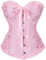 SZIVYSHI Ivy Shi Damen Vollbrust Corsage Korsett Top Gothic Vintage Corsagen Bustier Corsette - Rosa - Große XXL