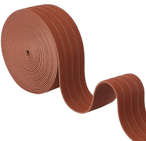 BENECREAT 5 Yards/4.57m Plüsch-Gummiband Streifen Elastisch, 40mm Band Braun Weich Bequem Elastisches Nähband Zum Nähen, Basteln, Bund, Bekleidungszubehör