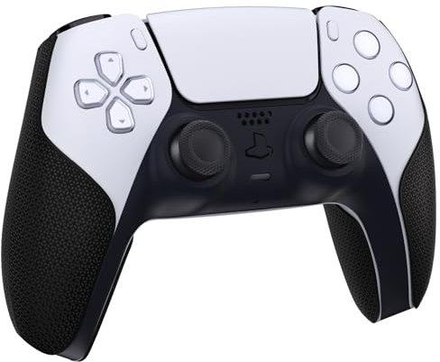 PlayVital Premium Grip para ps5 Inalámbrico Control Pegatina Antideslizante Diseño Dividido Adhesivo Suave Textura de Diamante Hexagonal Absorbente de Sudor Protector para ps5 Mando-Negro