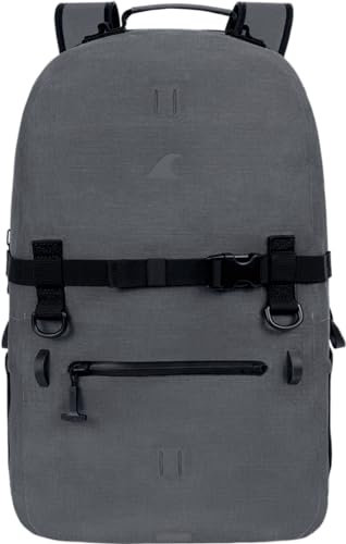 Breakwater Supply 100% Waterproof Submersible Backpack, Laptop Bag, Airtight Zippers | Travel Outdoors | Fogland 25L 20L 15L, Fogland 25L Cordura (Goshen Grey), 25L
