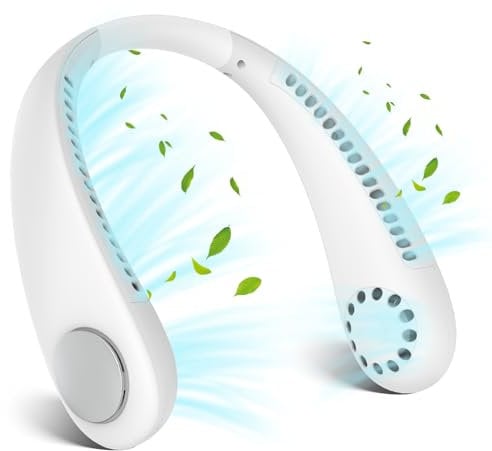 Ventilator Hals, Nackenventilator Tragbarer Über Usb Wiederaufladbar/2600 Mah/3 Geschwindigkeiten/stummschaltung, 360° Luftstromkühlung, Für Damen, Herren, Kinder, Heimbüro, Reisen, Sport
