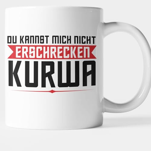 Generic Kurwa Tasse Polen Polnische Wort Pole Poland Polin Polnische Flagge - du kannst mich nicht erschrecken Kurwa Kaffeebecher, TA0001