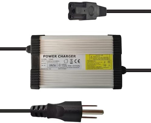 84V 5A Battery Charger for 20S 72V Lithium Li-ion Battery Pack with 3 Holes Plug, Aluminum Shell
