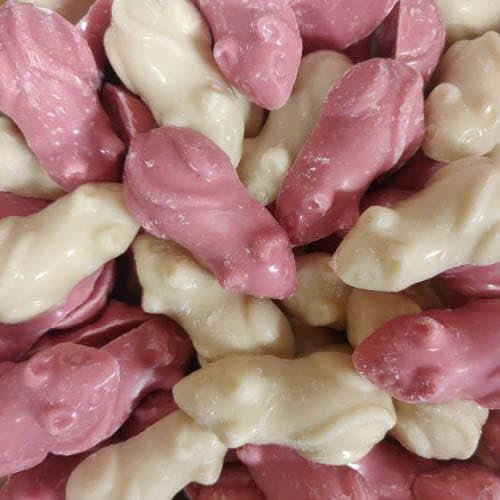 Sweet Shoppe Pink and White Chocolate Candy Mice (500G)
