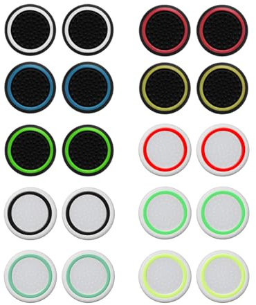 20 Piezas Tapas Gomas Joysticks,PS5 Controller Sticks Taps,Thumb Grips Caps para Xbox One Series X/S PS4 PS5 Controller Accesorios,Silicona Caps para Switch Mando Pro,Joystick Sticks para PS4/PS3