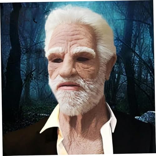 Csafyrt Realistische Gesichtsmaske - Alter Mann Maske, Einer Größe, Latex, Unisex, Erwachsene, Halloween, Kostüm, Maske