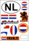 Daged Niederlande Aufkleber Karte Stickerbogen - PKW Auto Motorrad Biker Flagge Fahne Deko AK