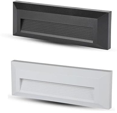 Dopastore Lampada da Parete Segnapasso da Incasso LED 6W Design Rettangolare con Linee Interne Tecnologia CCT Integrata per Esterni IP65 (Bianco)