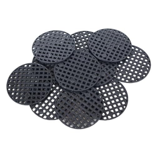 100 Uds. Almohadilla de malla con orificio for maceta, maceta redonda for bonsái, estera con rejilla inferior, red de drenaje, bandejas de ventilación for plantas, suministros de jardín para jardinerí