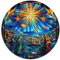 Puzzle für Erwachsene, 1000-teiliges Buntglas-Puzzle mit der Weihnachtskrippe für Erwachsene, perfekt für Familienspaß an Weihnachten, Thanksgiving, Geburtstagen und Ostern (67,5 x 67,5 cm)