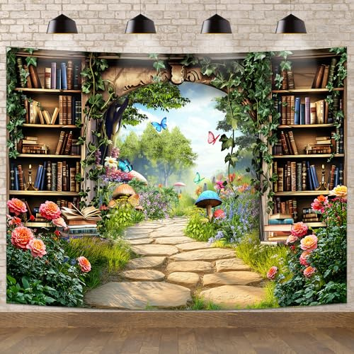 Verzauberter Märchen-Hintergrund für den Garten, Wald, für Kinder, Urlaub, Fotografie | Fotohintergrund aus Polyester, 20,3 x 15,2 cm (B x H), klarer Druck, gefaltet für Lagerung und einfache Partyeinrichtung
